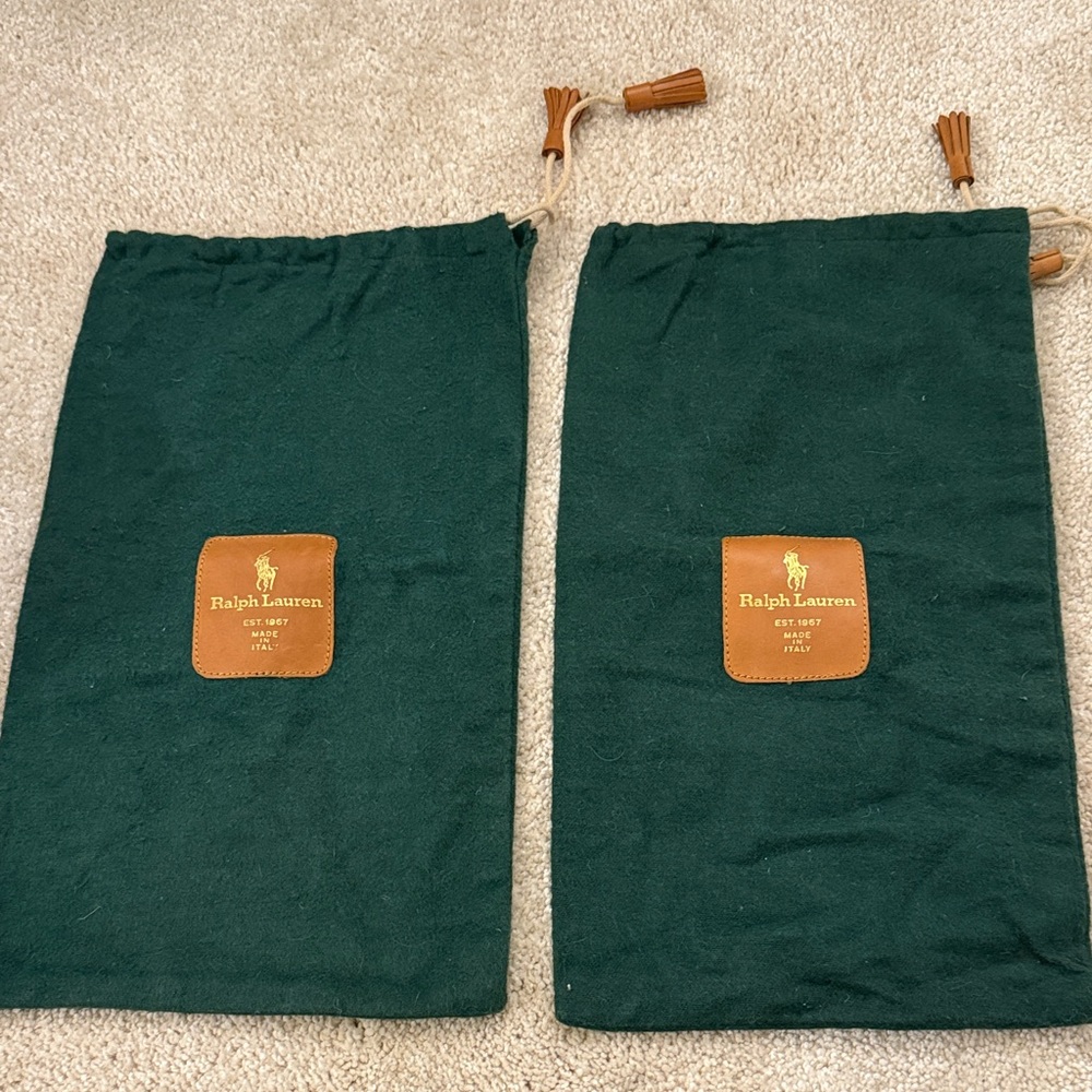 Ralph Lauren Green Dust Bags 1980s vintage Ralph Lauren